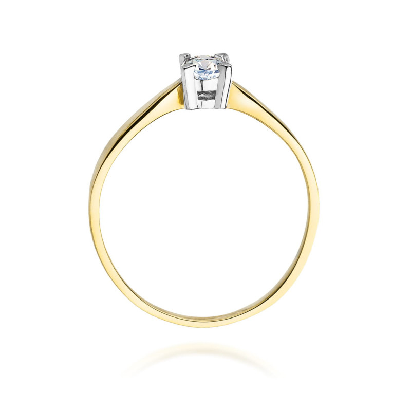 Pierścionek W242 Diament 0,20ct żółte złoto