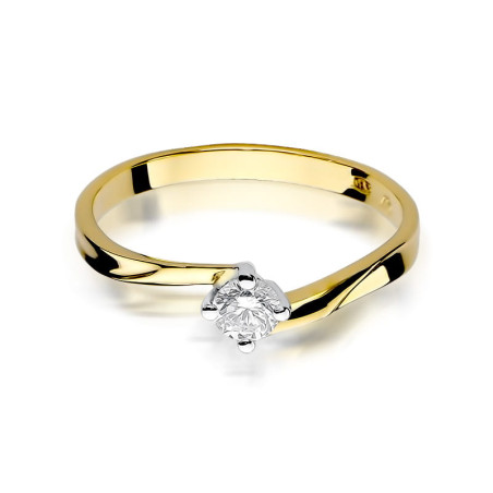 Pierścionek W243 Diament 0,20ct żółte złoto