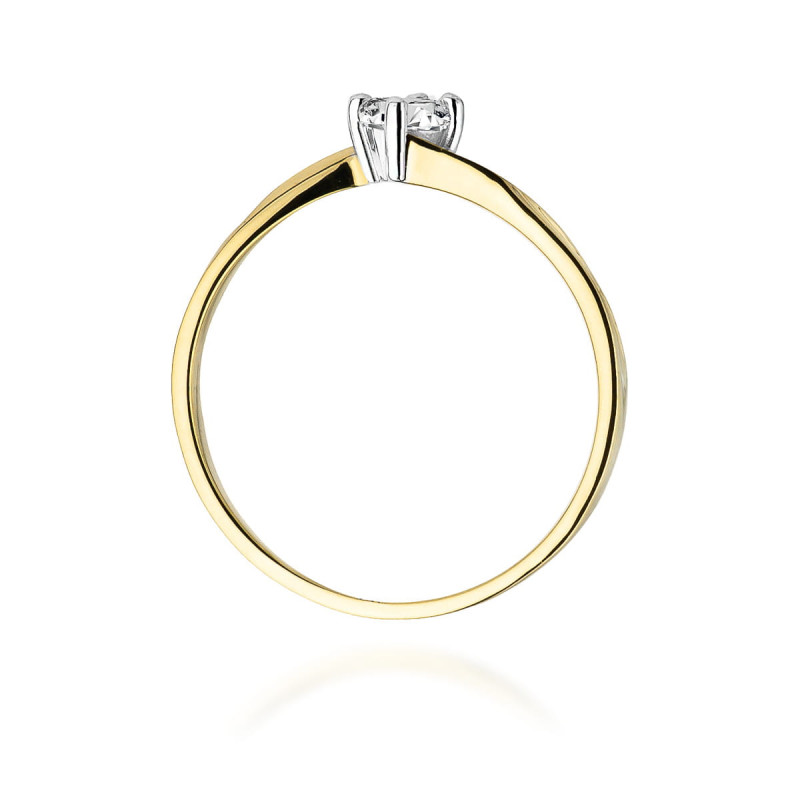 Pierścionek W243 Diament 0,20ct żółte złoto