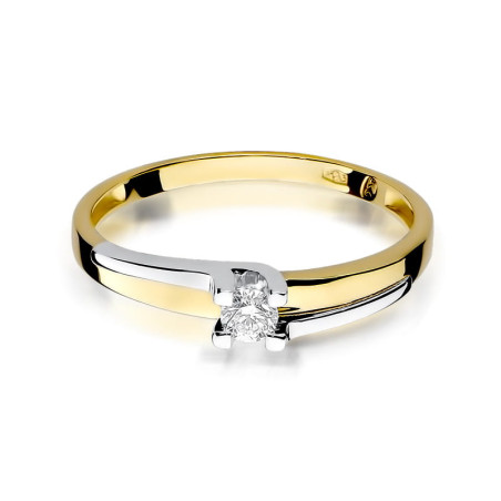 Pierścionek W246 Diament 0,12ct żółte złoto