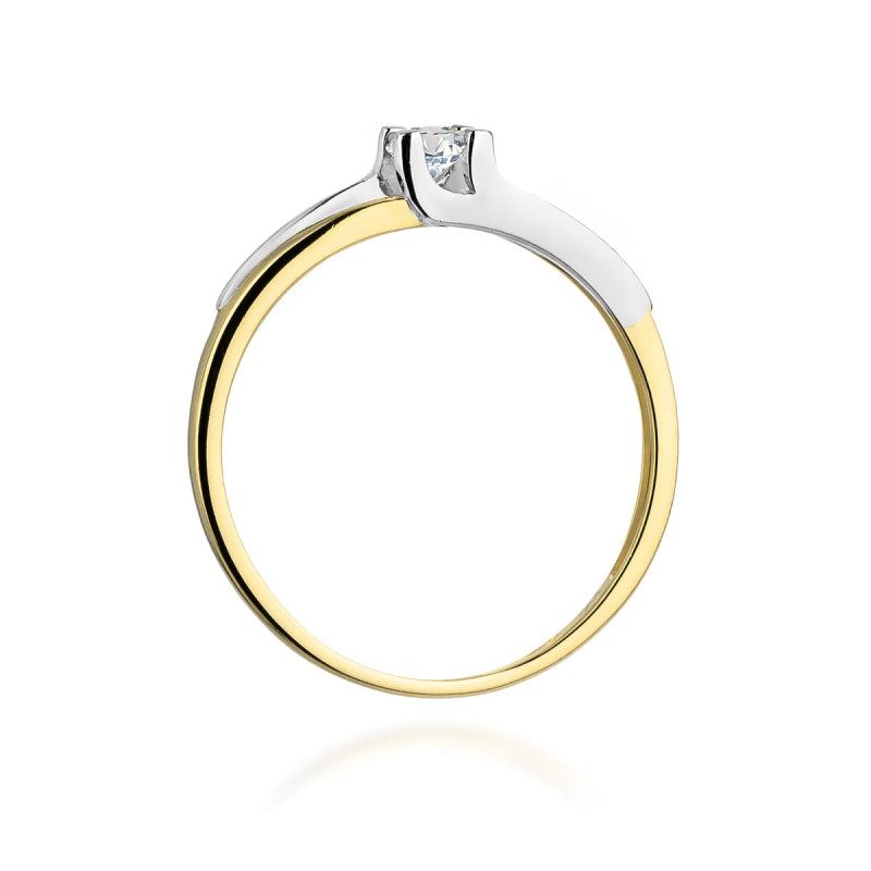 Pierścionek W246 Diament 0,12ct żółte złoto