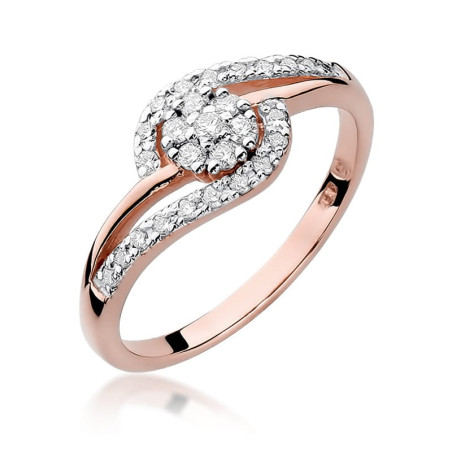 Pierścionek W184 Diament 0,10ct różowe złoto