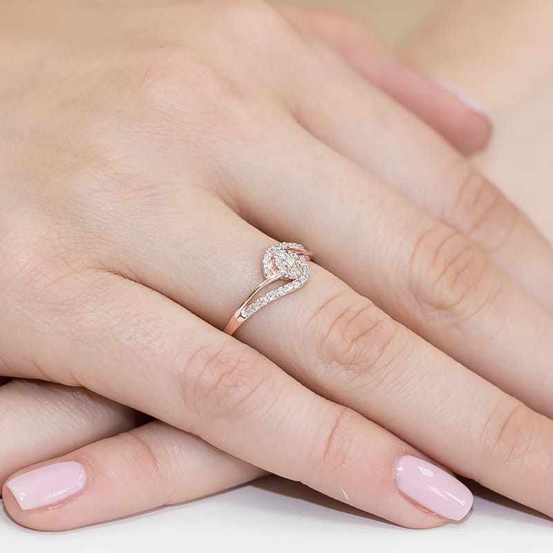 Pierścionek W184 Diament 0,10ct różowe złoto