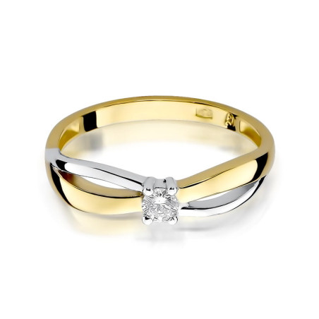 Pierścionek W248 Diament 0,10ct żółte złoto