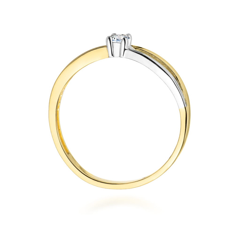 Pierścionek W248 Diament 0,10ct żółte złoto