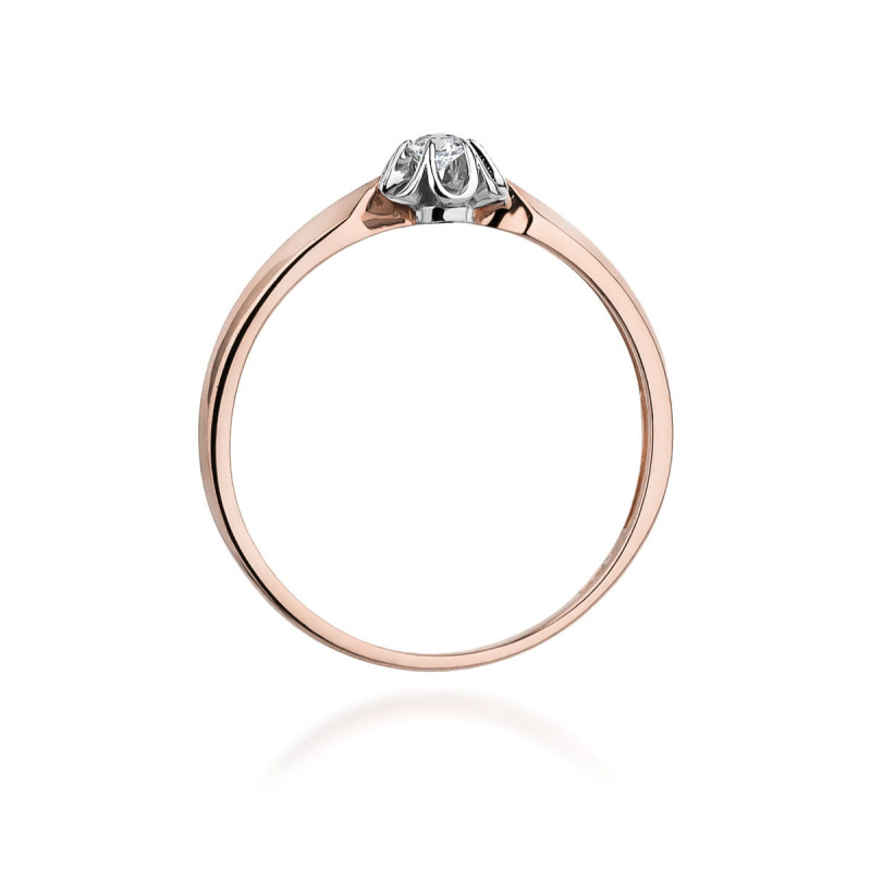 Pierścionek W187 Diament 0,04ct różowe złoto