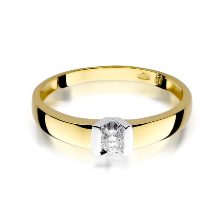 Pierścionek W249 Diament 0,10ct żółte złoto