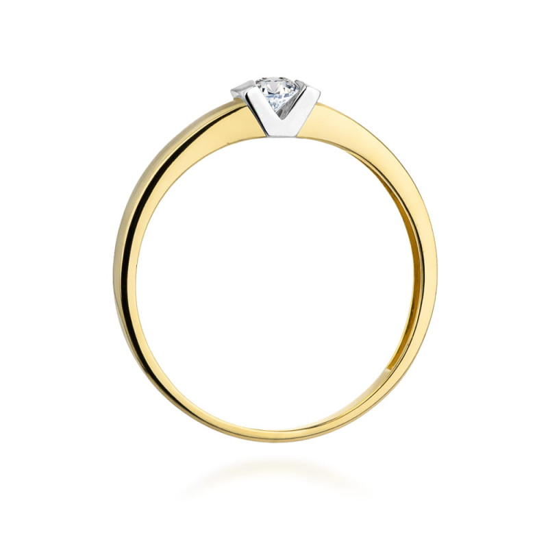Pierścionek W249 Diament 0,10ct żółte złoto