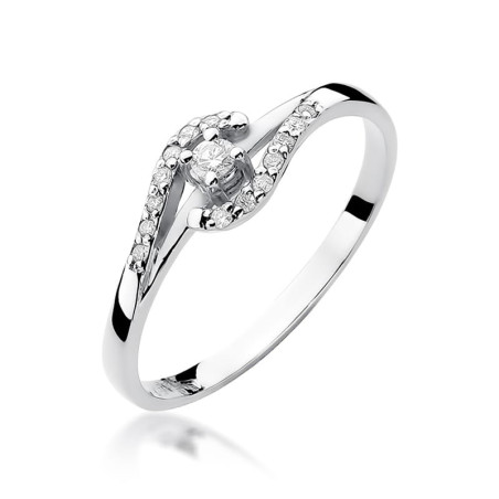Pierścionek W237 Diament 0,04ct białe złoto