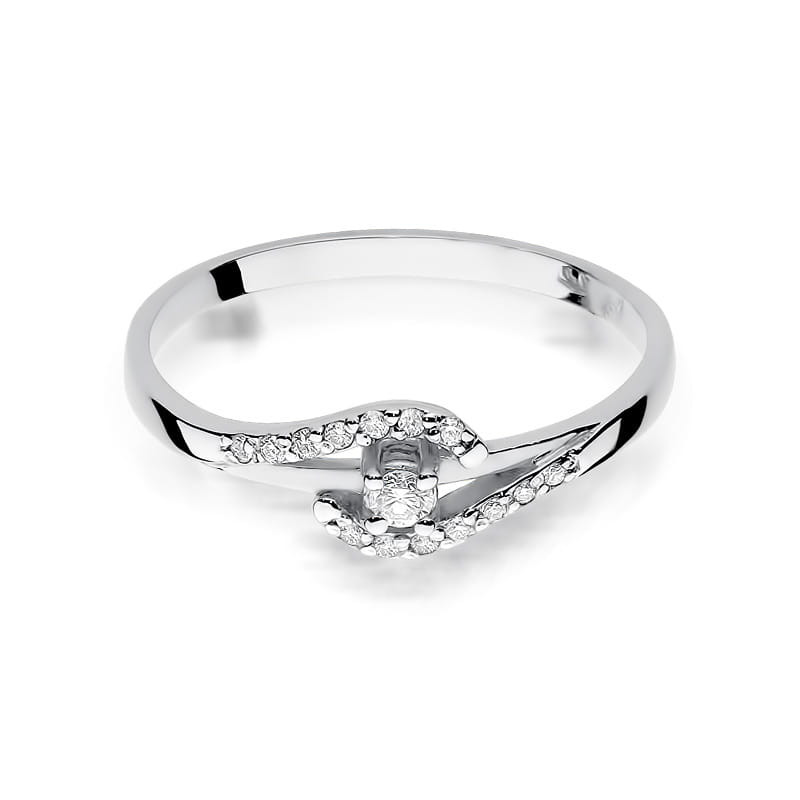 Pierścionek W237 Diament 0,04ct białe złoto