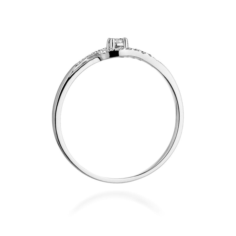 Pierścionek W237 Diament 0,04ct białe złoto