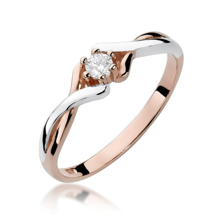 Pierścionek W190B Diament 0,10ct różowe złoto