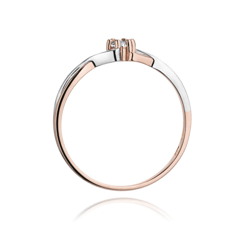 Pierścionek W190B Diament 0,10ct różowe złoto