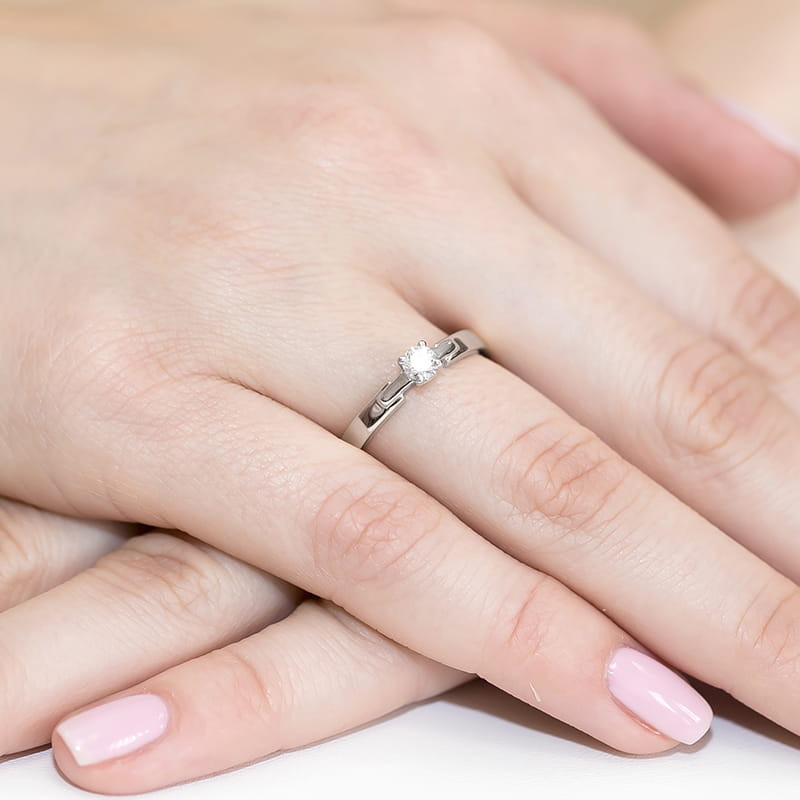 Pierścionek W241 Diament 0,20ct białe złoto