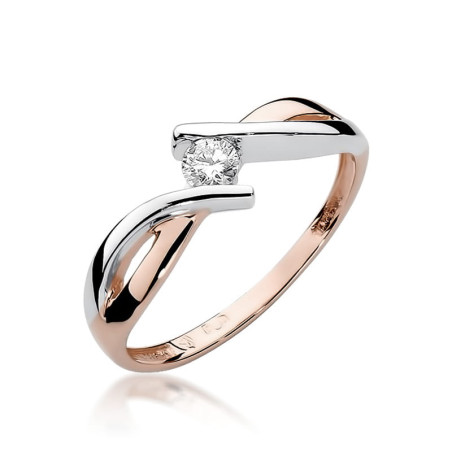 Pierścionek W191B Diament 0,10ct różowe złoto