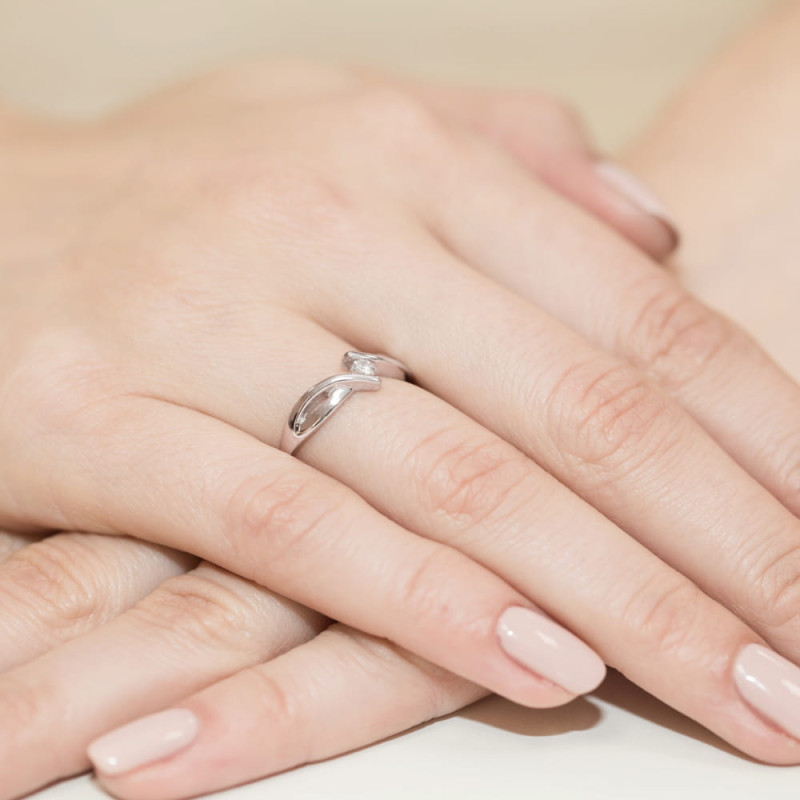Pierścionek W191B Diament 0,10ct różowe złoto