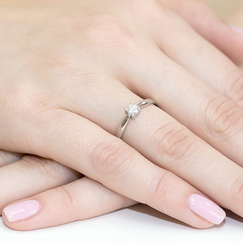 Pierścionek W242 Diament 0,20ct białe złoto