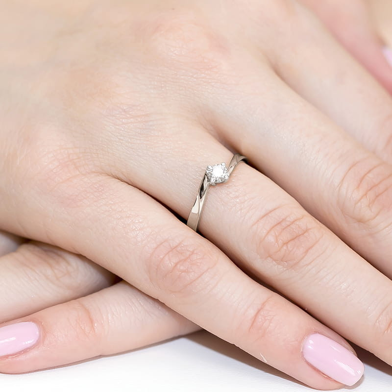 Pierścionek W243 Diament 0,20ct białe złoto