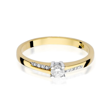 Pierścionek W258 Diament 0,15ct żółte złoto