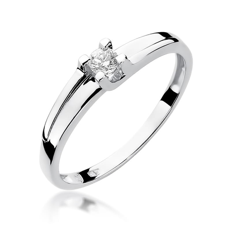 Pierścionek W246 Diament 0,12ct białe złoto