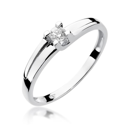 Pierścionek W246 Diament 0,12ct białe złoto