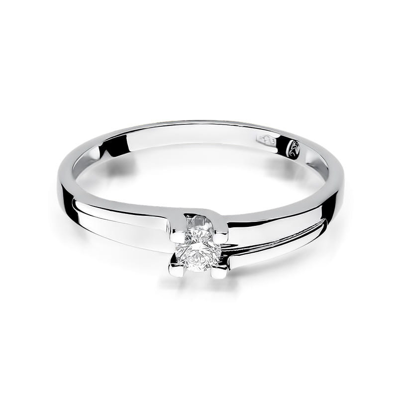 Pierścionek W246 Diament 0,12ct białe złoto