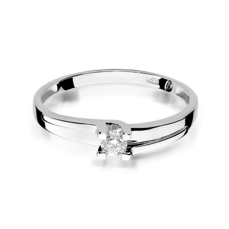 Pierścionek W246 Diament 0,12ct białe złoto