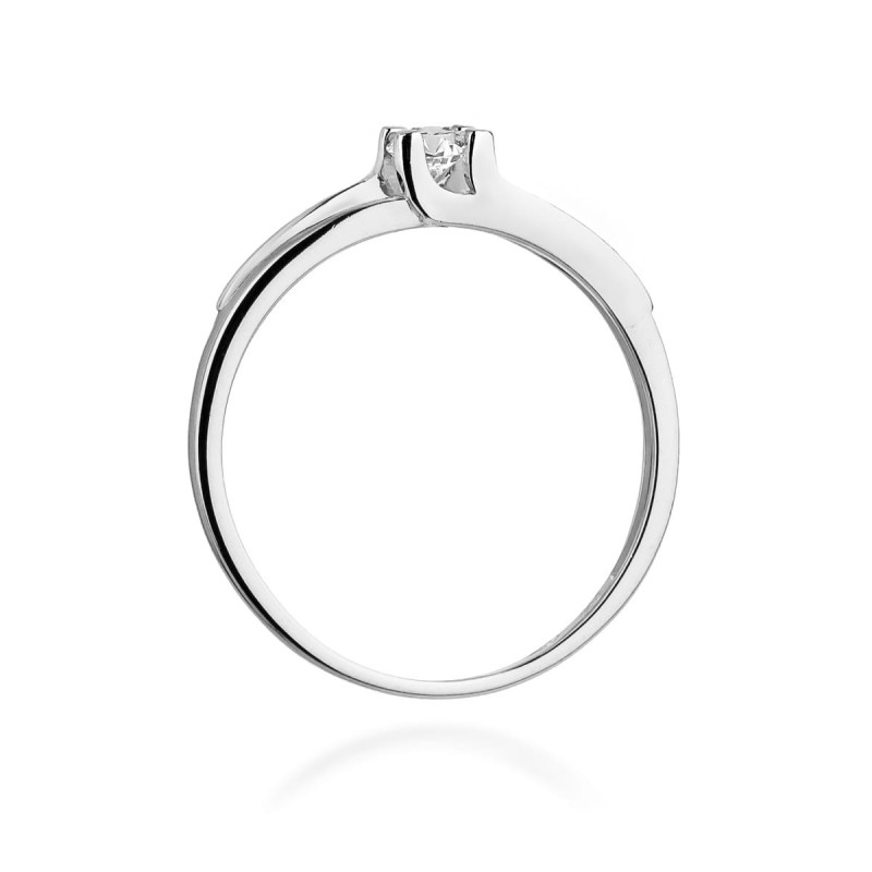 Pierścionek W246 Diament 0,12ct białe złoto