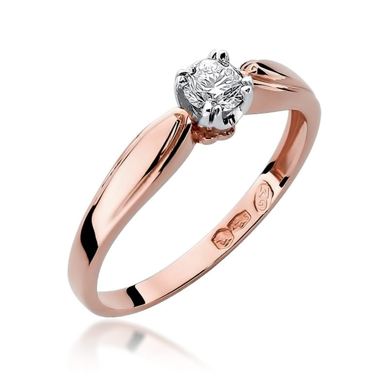 Pierścionek W197 Diament 0,24ct różowe złoto