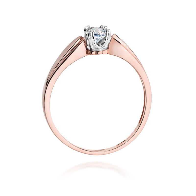 Pierścionek W197 Diament 0,24ct różowe złoto