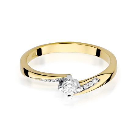 Pierścionek W262 Diament 0,15ct żółte złoto