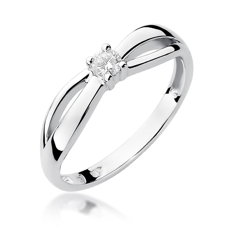 Pierścionek W248 Diament 0,10ct białe złoto