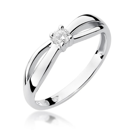 Pierścionek W248 Diament 0,10ct białe złoto