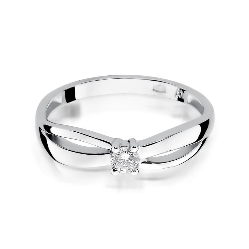 Pierścionek W248 Diament 0,10ct białe złoto
