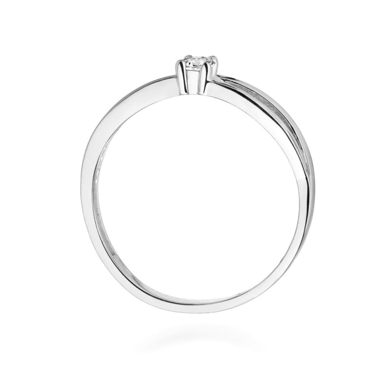 Pierścionek W248 Diament 0,10ct białe złoto
