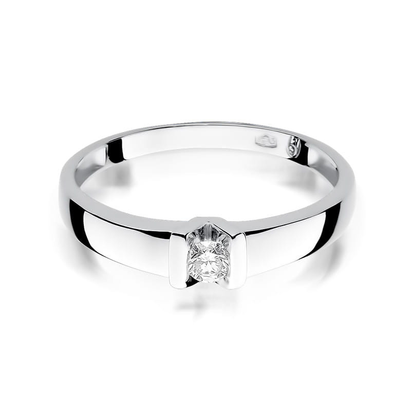 Pierścionek W249 Diament 0,10ct białe złoto