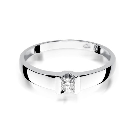 Pierścionek W249 Diament 0,10ct białe złoto