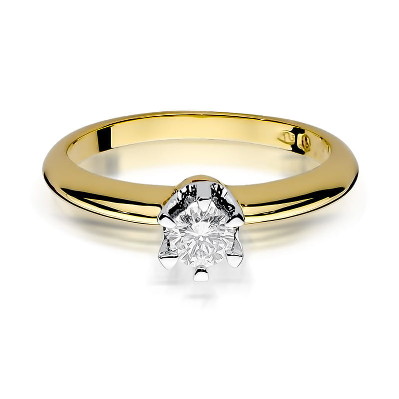 Pierścionek W267 Diament 0,30ct żółte złoto