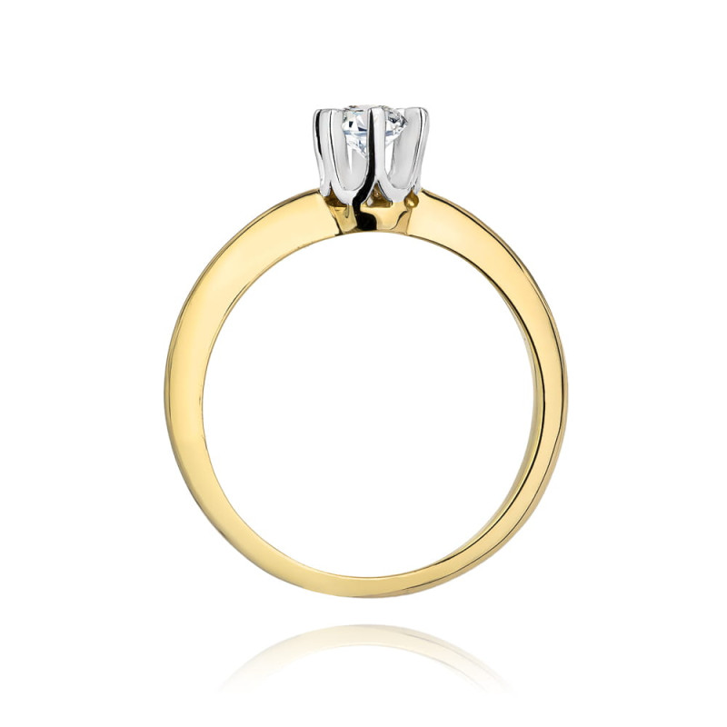 Pierścionek W267 Diament 0,30ct żółte złoto