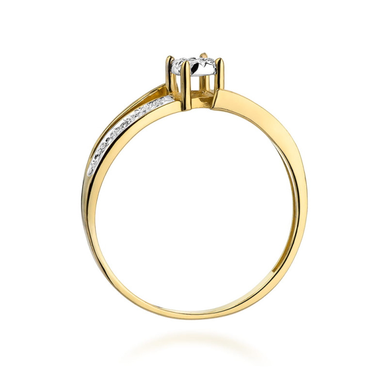 Pierścionek W269 Diament 0,05ct żółte złoto