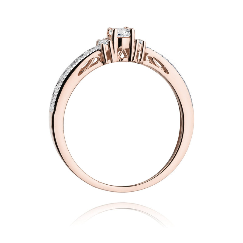 Pierścionek W201 Diament 0,13ct różowe złoto
