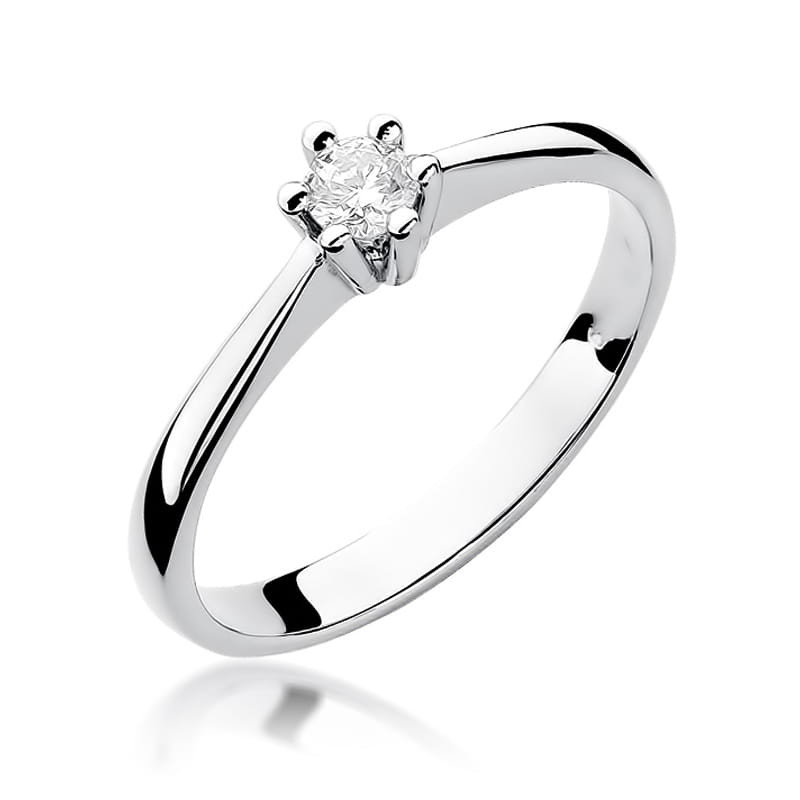 Pierścionek W256 Diament 0,15ct białe złoto
