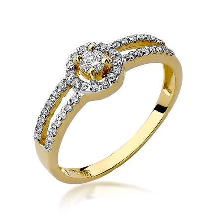 Pierścionek W272 Diament 0,10ct żółte złoto