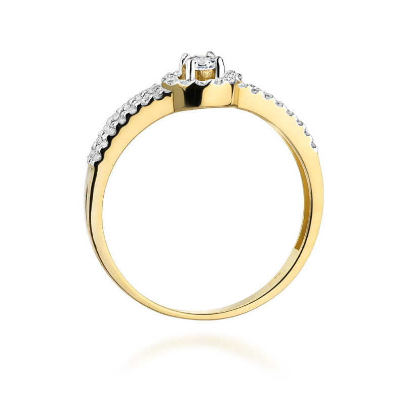 Pierścionek W272 Diament 0,10ct żółte złoto
