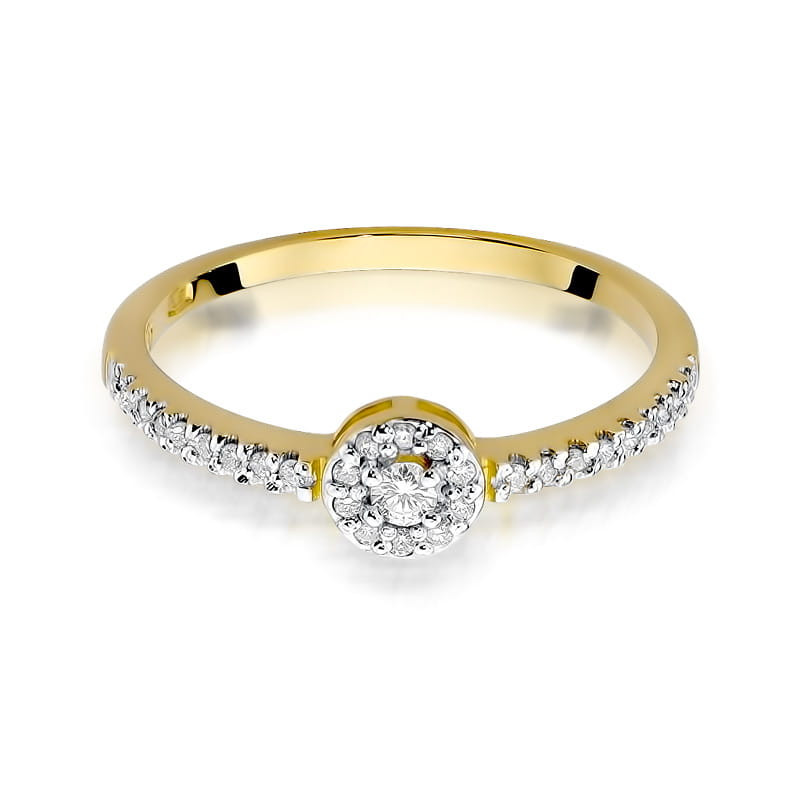 Pierścionek W273 Diament 0,05ct żółte złoto