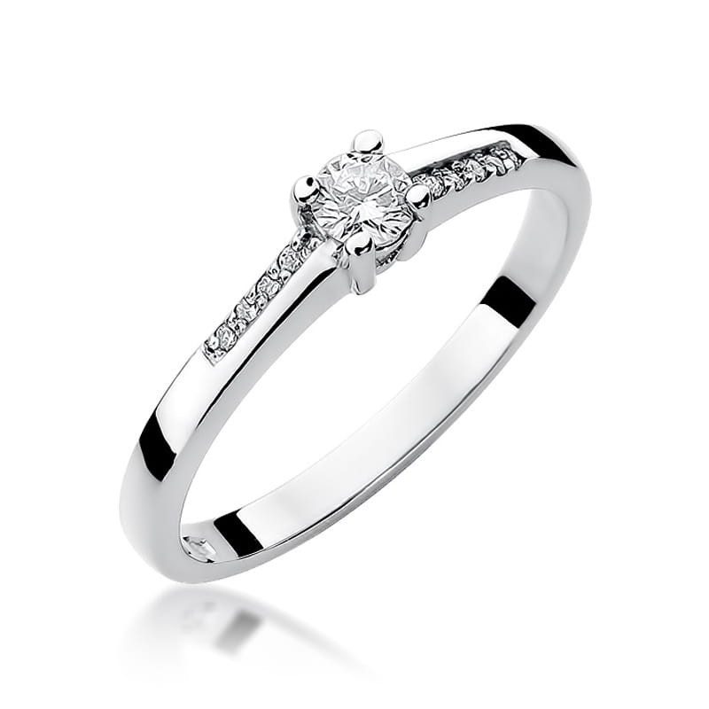 Pierścionek W258 Diament 0,15ct białe złoto