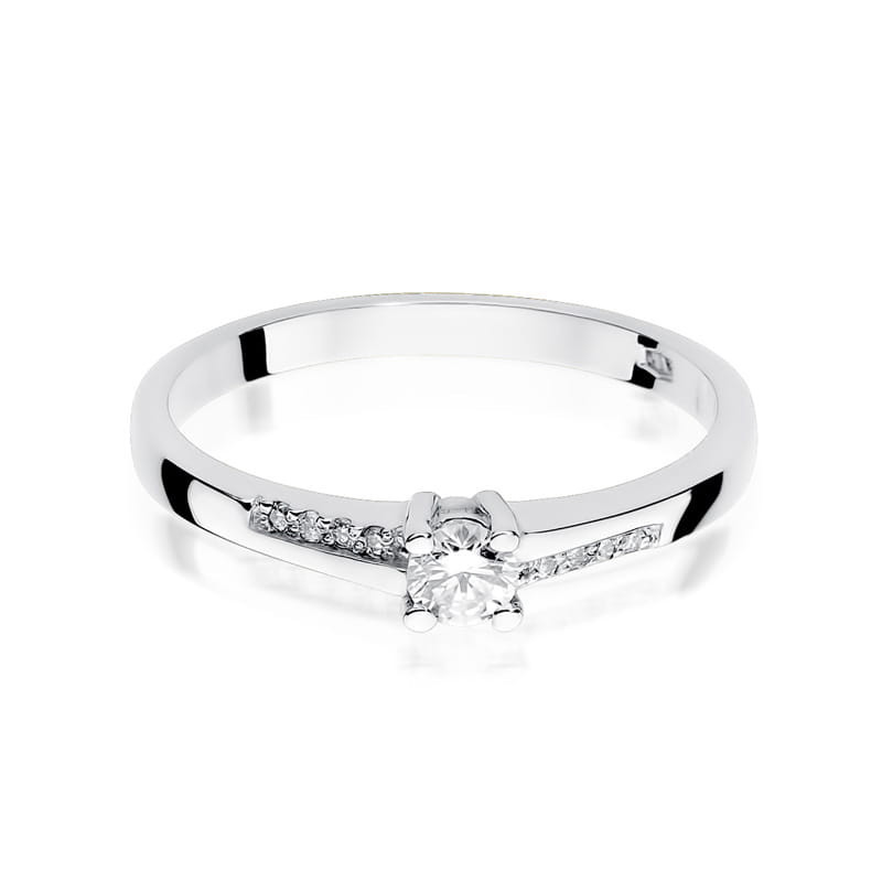 Pierścionek W258 Diament 0,15ct białe złoto