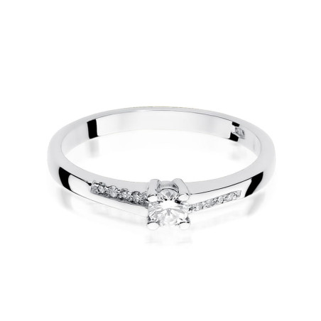 Pierścionek W258 Diament 0,15ct białe złoto