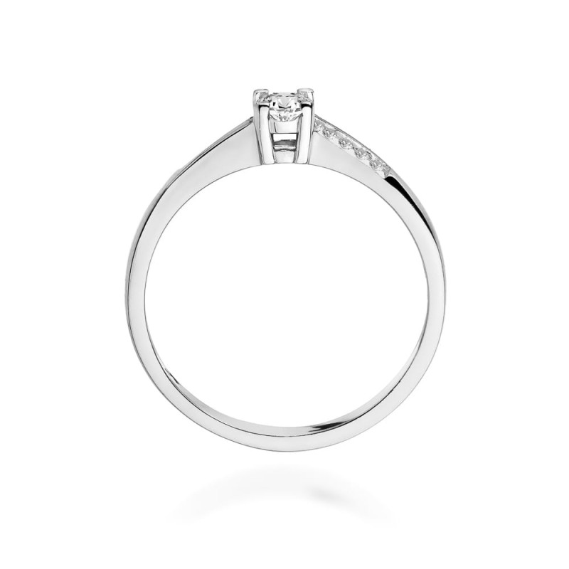 Pierścionek W258 Diament 0,15ct białe złoto