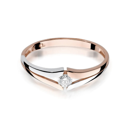 Pierścionek W207 Diament 0,08ct różowe złoto